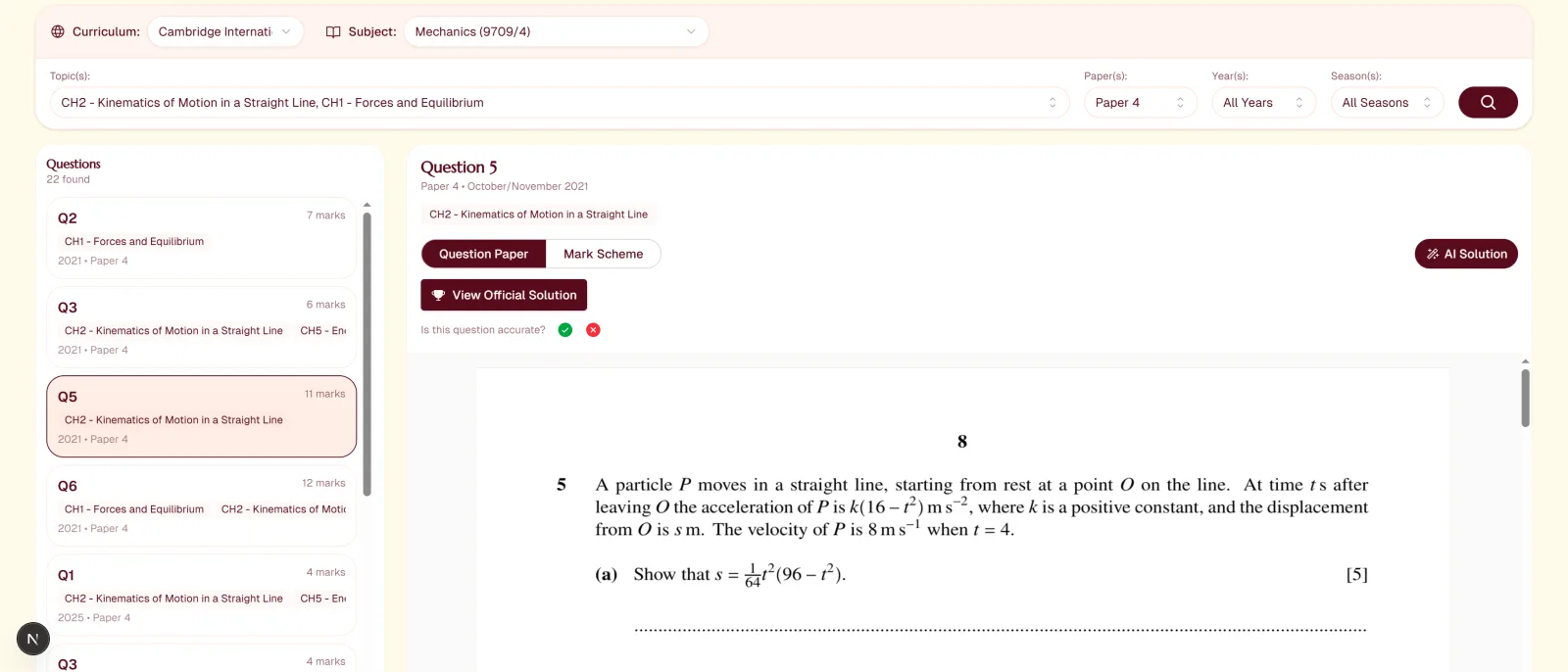Browse by topic, master every concept
